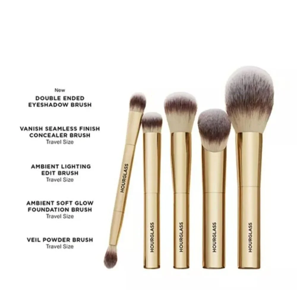 Hourglass Face & Eye Travel Gold Brush Limited Ed. 5pc Set with Case